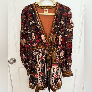 FARM Rio Tapestry Garden Wrap Mini Dress Size Large. NWOT